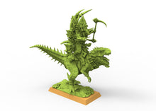 Load image into Gallery viewer, Lost temple - Saurian raptor rider Hero lizardmen usable for Oldhammer, battle, king of wars, 9th age
