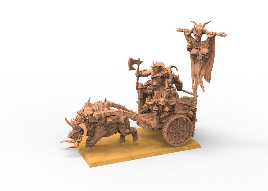 Beastmen - Chariot of war Beastmen warriors of Chaos