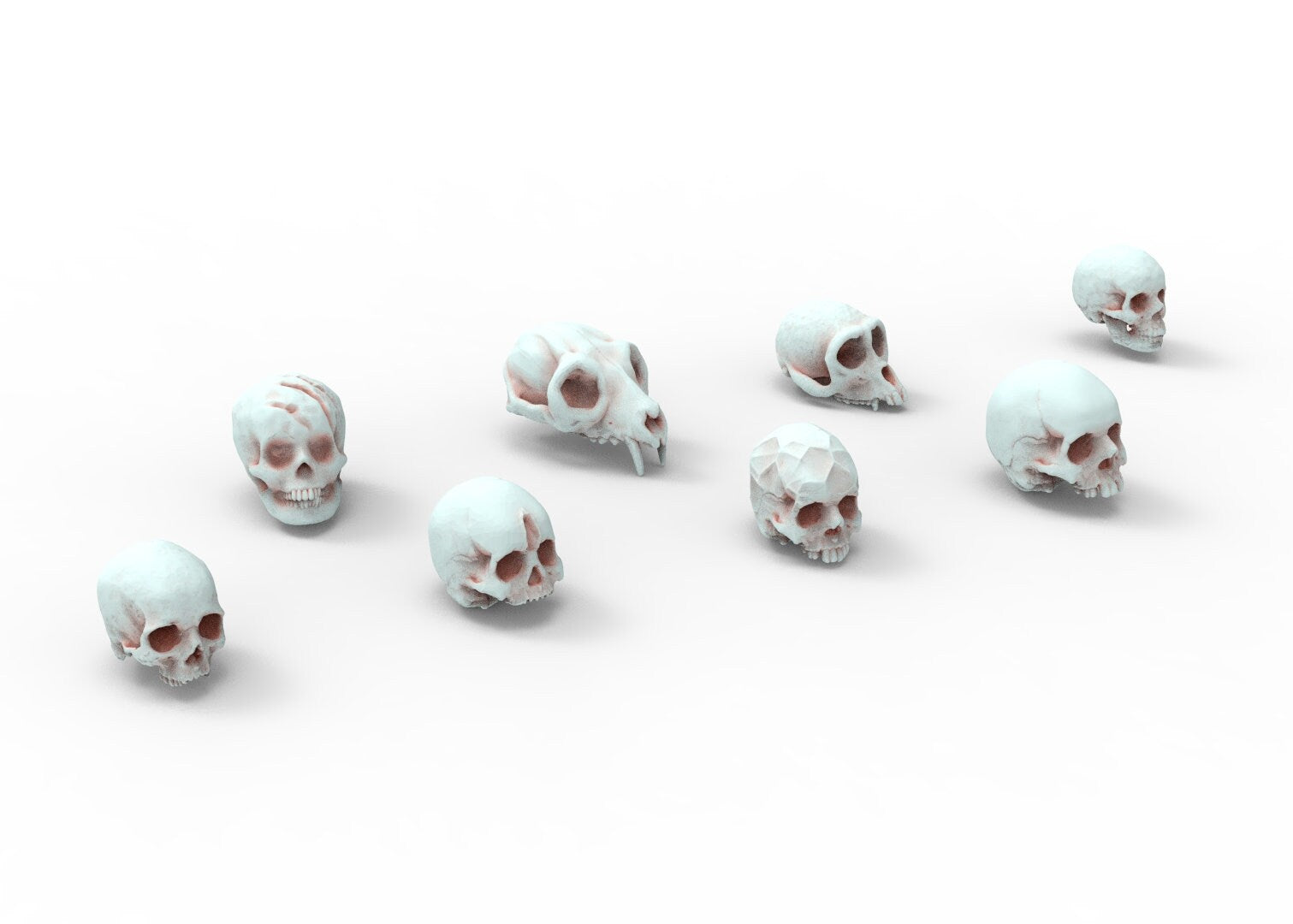 Lots of skulls base decoration usable for Oldhammer, warmachine, infinity, zombicide, scifi wargame...