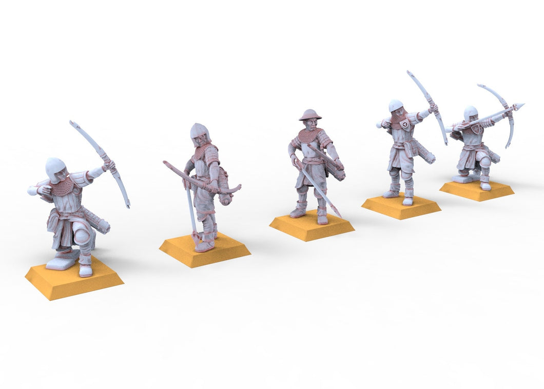 Arthurian Knights - Bowmen men  at arms usable for Oldhammer, battle, king of wars, 9th age
