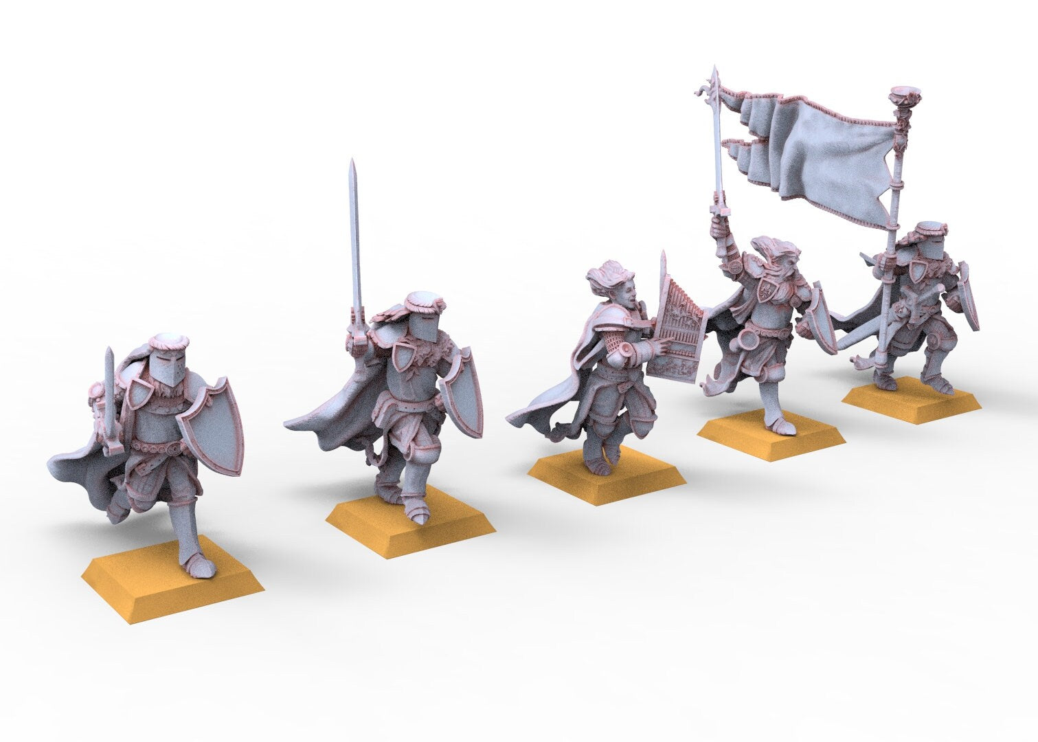 Arthurian Knights - Immortal Knights on foot Bearers of the Grail usable for Oldhammer, battle, king of wars, 9th age