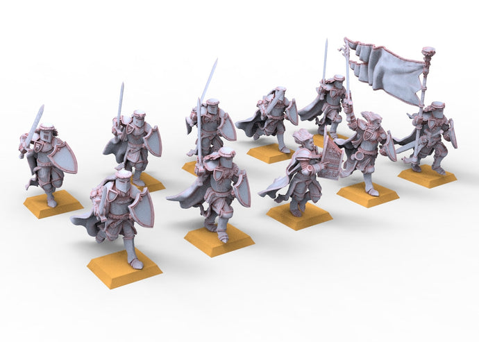 Arthurian Knights - Immortal Knights on foot Bearers of the Grail usable for Oldhammer, battle, king of wars, 9th age