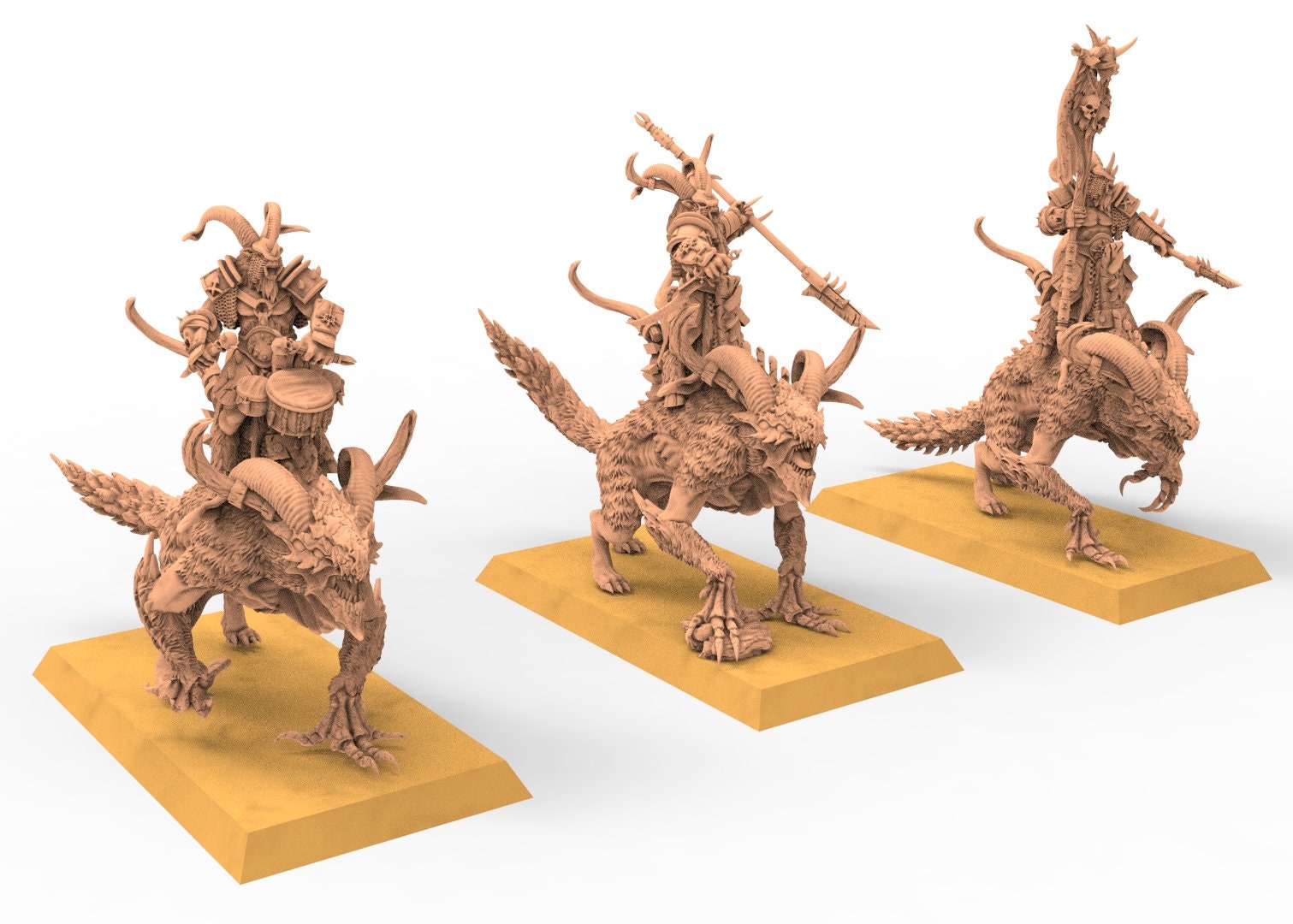 Beastmen - Mounted Longhorns Beastmen warriors of Chaos