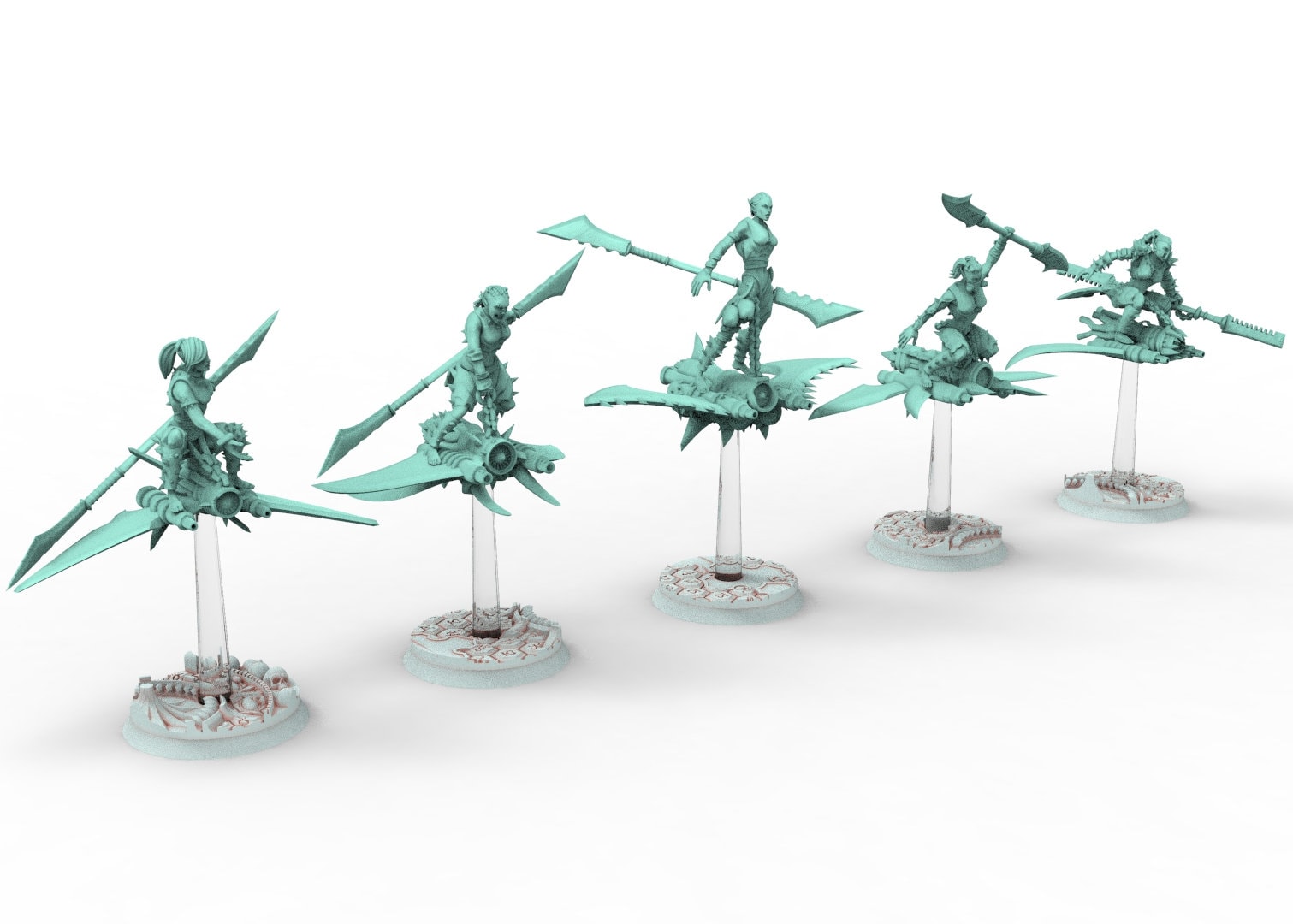 Hoverboard female riders Patrouille Dark eldar drow