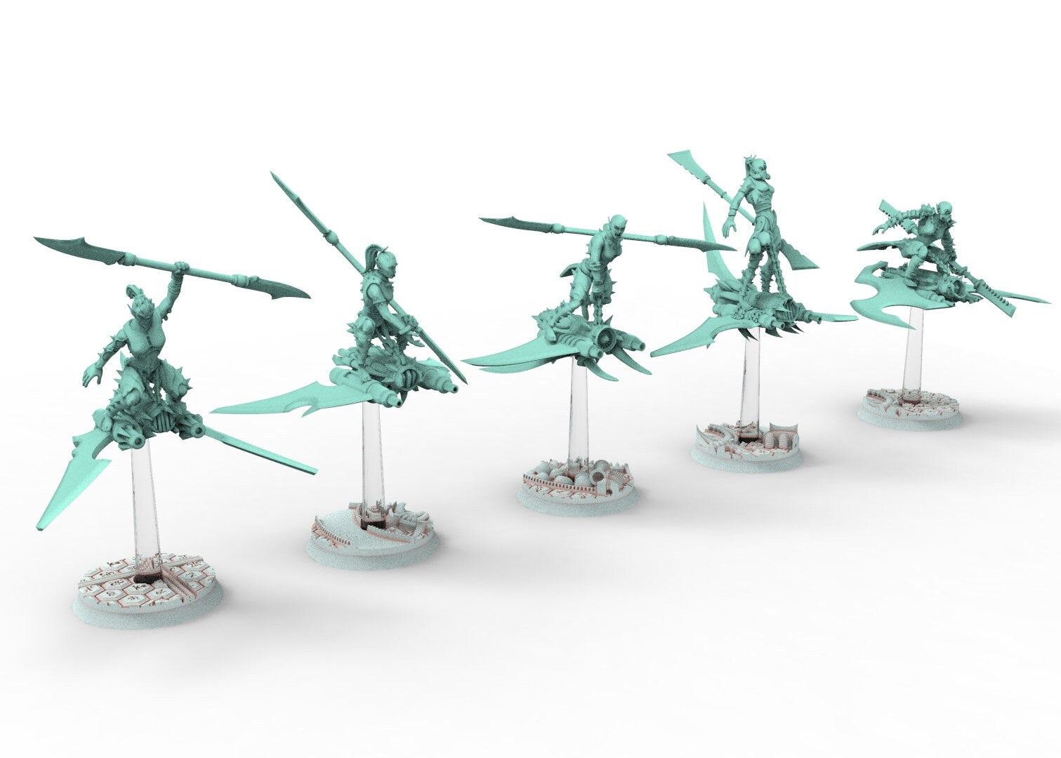 Hoverboard female riders Patrouille Dark eldar drow