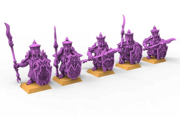 Chaos Dwarves - Chaos infernal dwarf Immortals infantry spearmen usable for Oldhammer, battle, king of wars, 9th age