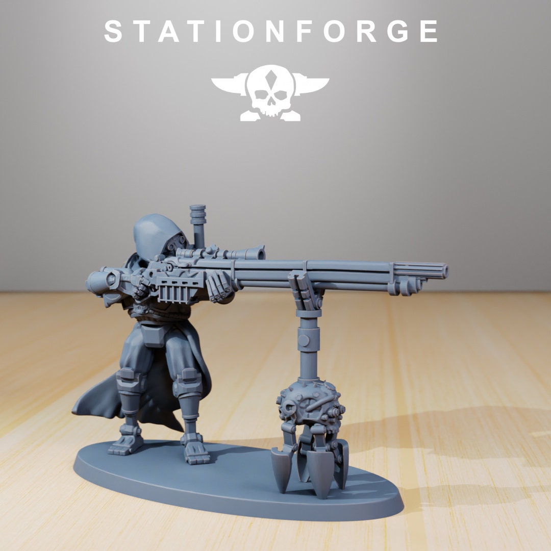 Plünderer-Scouts, mechanisierte Infanterie, postapokalyptisches Imperium, verwendbar für Tabletop-Kriegsspiele.