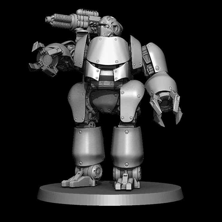 Robot droidtex, mechanized infantry, post apocalyptic empire, usable for tabletop wargame.