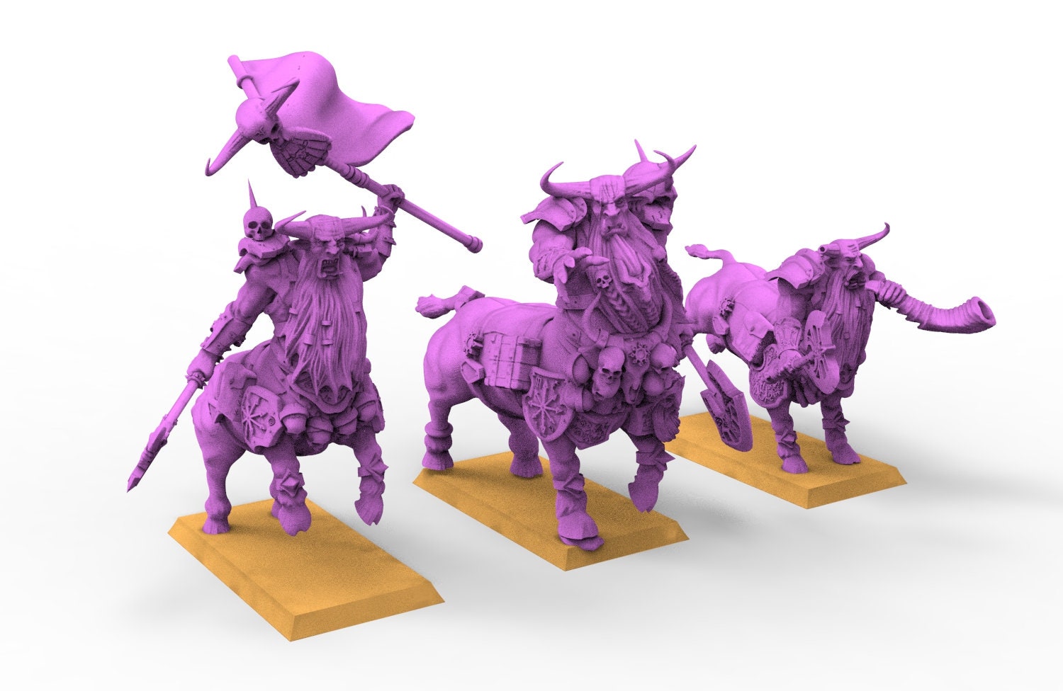 Chaos Dwarves - Taurukh Enforcers dwarf Immortals beast axes usable for Oldhammer, battle, king of wars, 9th age