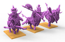 Load image into Gallery viewer, Chaos Dwarves - Taurukh Bulthaurs Emissaries Staff dwarf Immortals Beast axes usable for Oldhammer, battle, king of wars, 9th age
