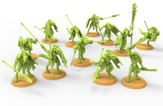 Lost temple - Saurian spearmen lizardmen from the East usable for Oldhammer, battle, king of wars, 9th age