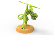 Load image into Gallery viewer, Lost temple - Raptor skink with Spear lizardmen from the East usable for Oldhammer, battle, king of wars, 9th age
