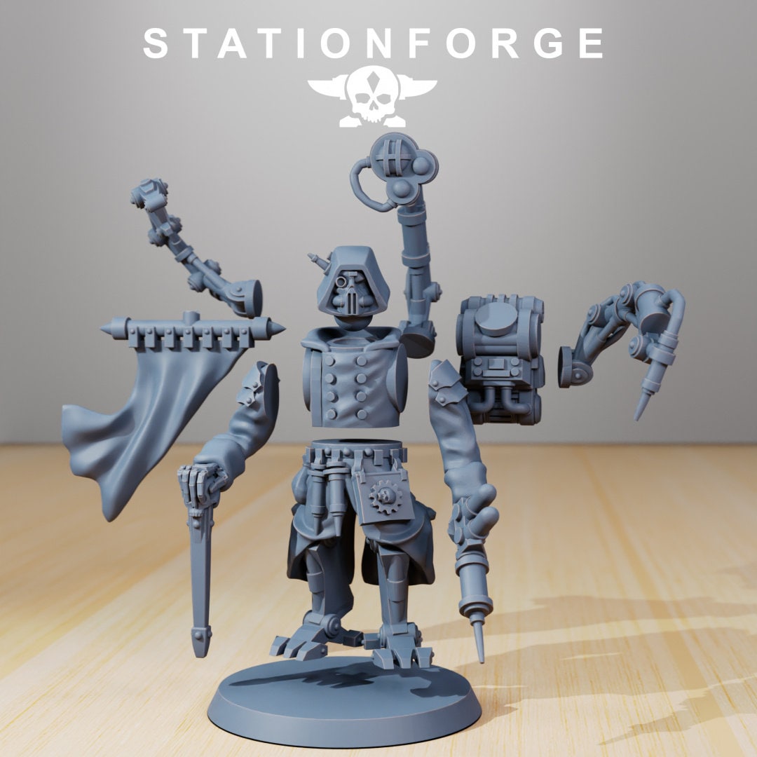 Scavenger repair doc, mechanized infantry, post apocalyptic empire, usable for tabletop wargame.