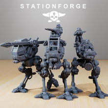 Load image into Gallery viewer, Scavenger scout walker, mechanized infantry, post apocalyptic empire, usable for tabletop wargame.
