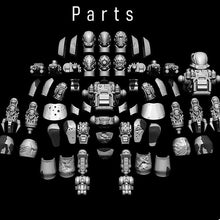 Load image into Gallery viewer, Robot droidtex, mechanized infantry, post apocalyptic empire, usable for tabletop wargame.
