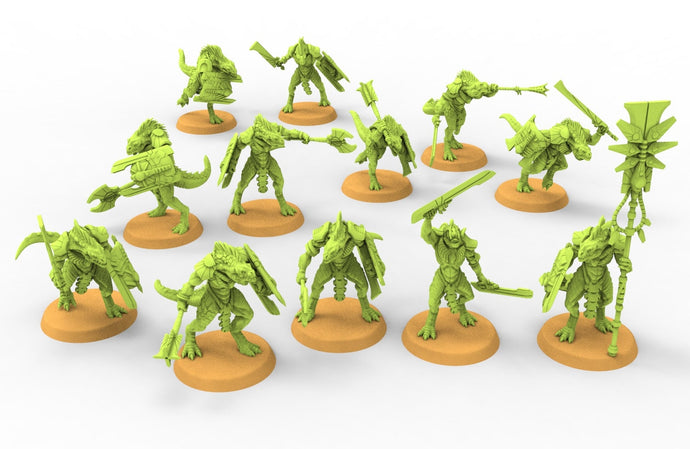 Lost temple - Saurian warriors lizardmen from the East usable for Oldhammer, battle, king of wars, 9th age