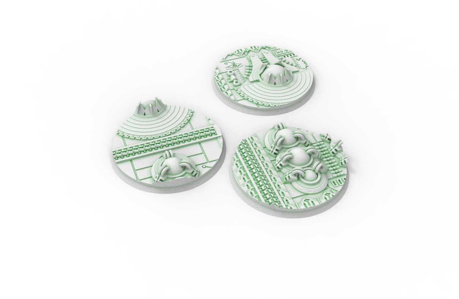 Lot of 25mm to 160mm CINAN set 2 texture & round bases usable for warmachine, wargame...