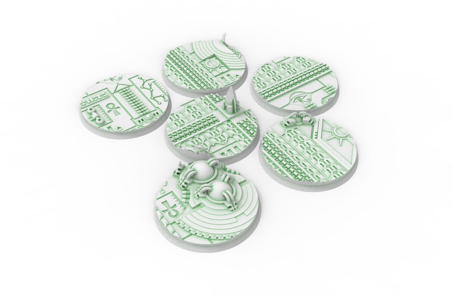 Viele 25 mm bis 160 mm CINAN-Set 3 Texturen und runde Basen, verwendbar für Warmachine, Wargame...