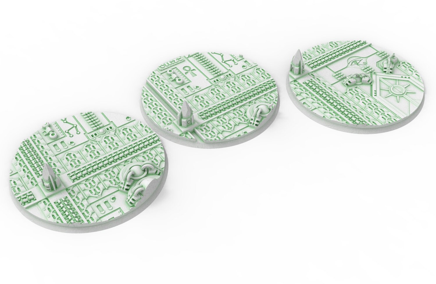 Viele 25 mm bis 160 mm CINAN-Set 3 Texturen und runde Basen, verwendbar für Warmachine, Wargame...