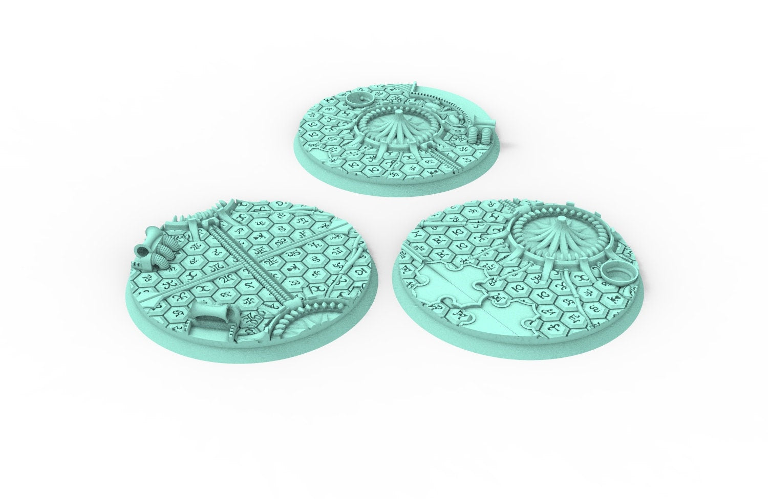 Viele runde Basen und Texturen von 25 mm bis 160 mm, Dark City, Set 4, verwendbar für Saga, Konfrontation, Kriegsspiele usw.