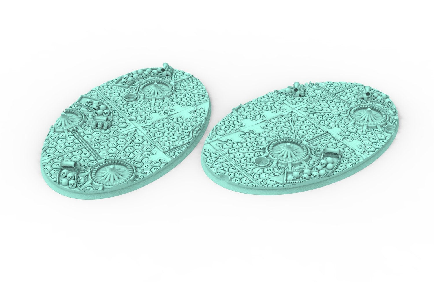 Viele 60 mm bis 170 mm große Dark City-Sets mit 5 Texturen und ovalen Basen, verwendbar für Warmachine, Wargame usw.