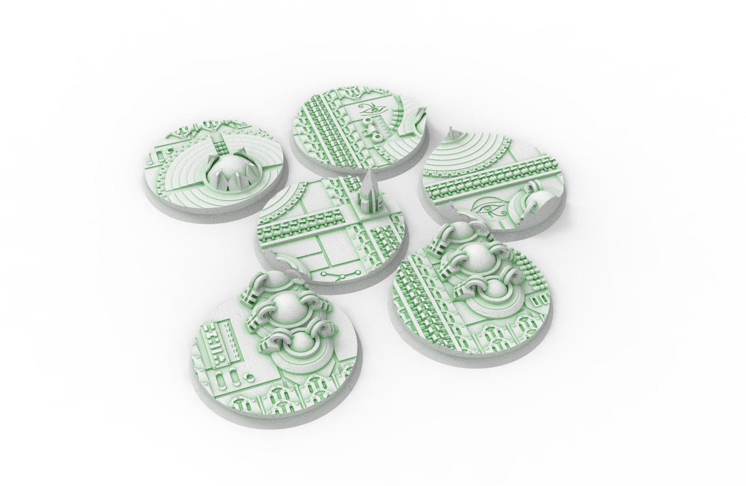 Lot of 25mm to 160mm CINAN set 2 texture & round bases usable for warmachine, wargame...