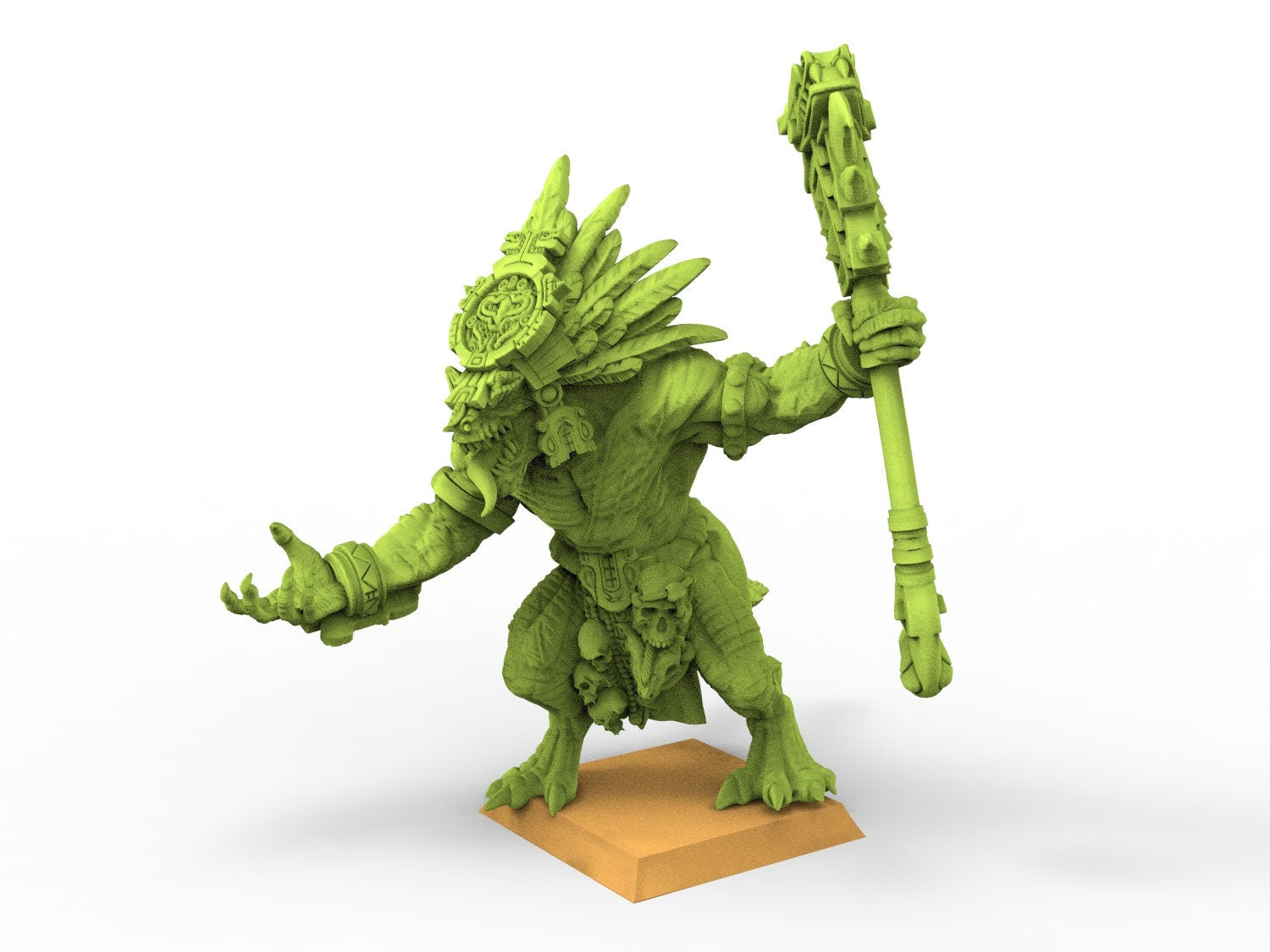 Lost temple - Lord Yacatecuhtli Saurian Hero lizardmen from the East usable for Oldhammer, battle, king of wars, 9th age