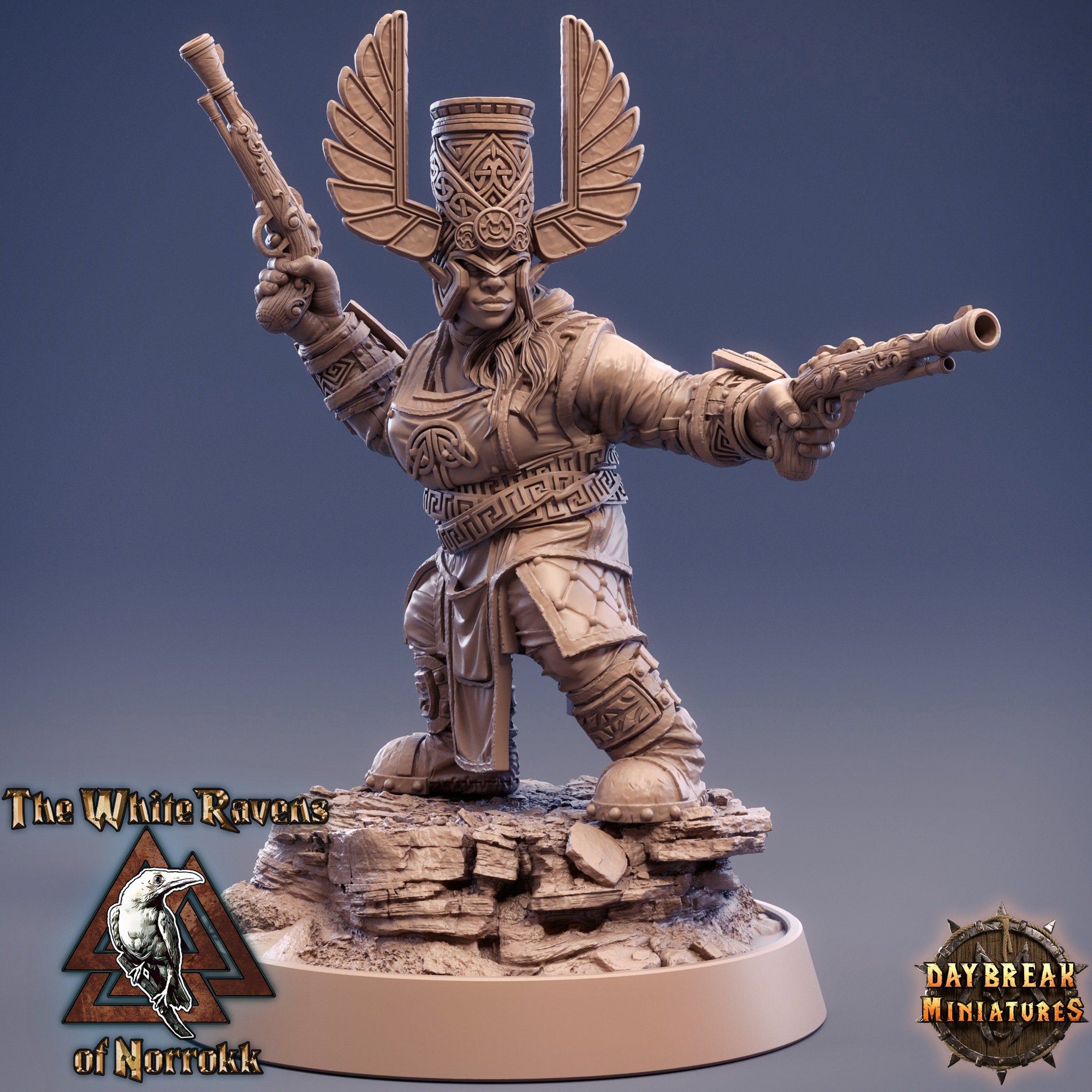 Dwarves - Pistolier Kranka Doubleshot The White Ravens of Norrokk, daybreak miniatures