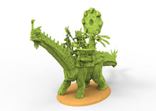 Load image into Gallery viewer, Lost temple - Skinks sur Brachiosaurus lizardmen usable for  AOS, Oldhammer, battle, king of wars, 9th age
