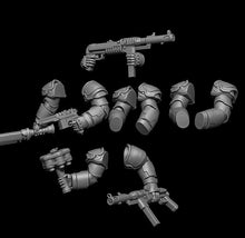 Load image into Gallery viewer, Grimguard - Delta squad, mechanized infantry, post apocalyptic empire, usable for tabletop wargame.
