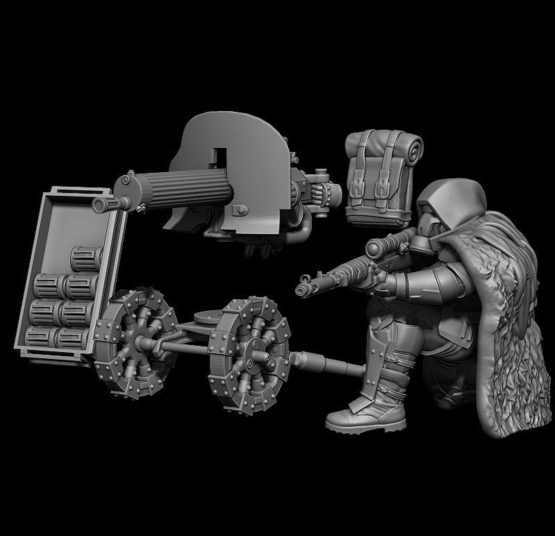 Grimguard - Delta squad, mechanized infantry, post apocalyptic empire, usable for tabletop wargame.