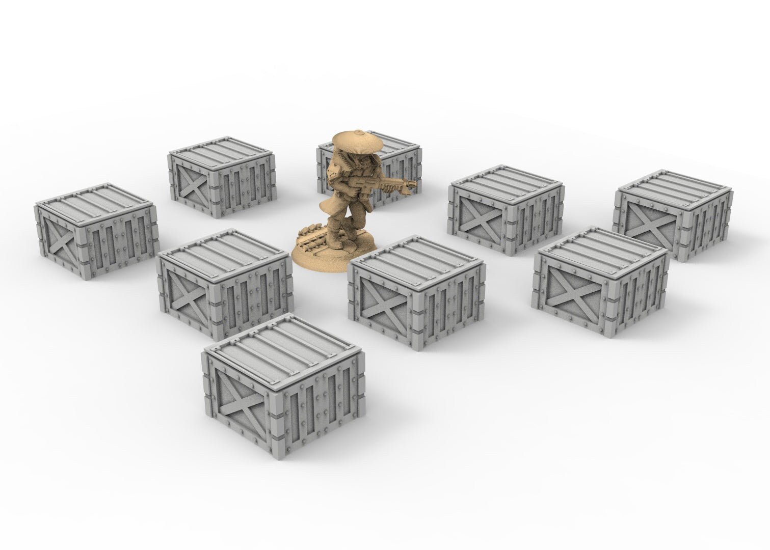 Industrial buildings bundle C usable for warmachine, infinity, scifi wargame...