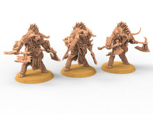 Load image into Gallery viewer, Beastmen - Squad of berserker Minotaurs Beastmen warriors of Chaos from the west
