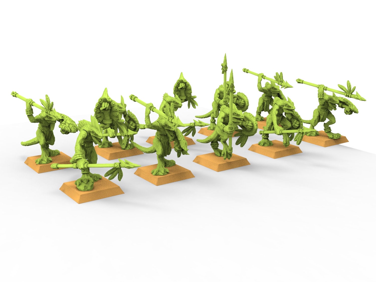 Lost temple - Skink Spears lizardmen from the South usable for Oldhammer, battle, king of wars, 9th age