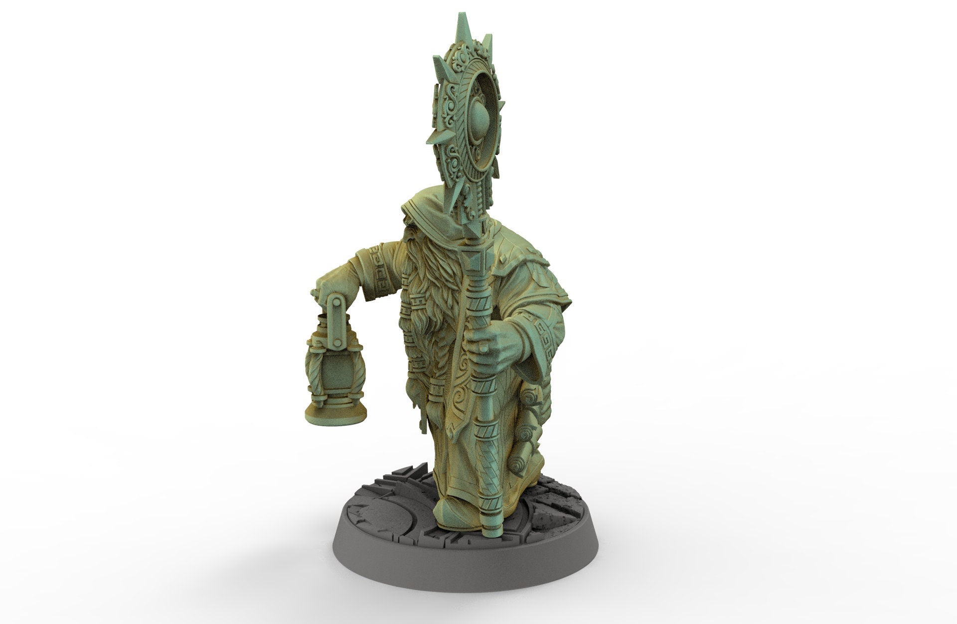 Dwarves - Dwarf Cleric with Lantern and Staff - Draugmaster Slee, The Dwarfs of The Dark Deep, daybreak miniatures, for Wargames and DND