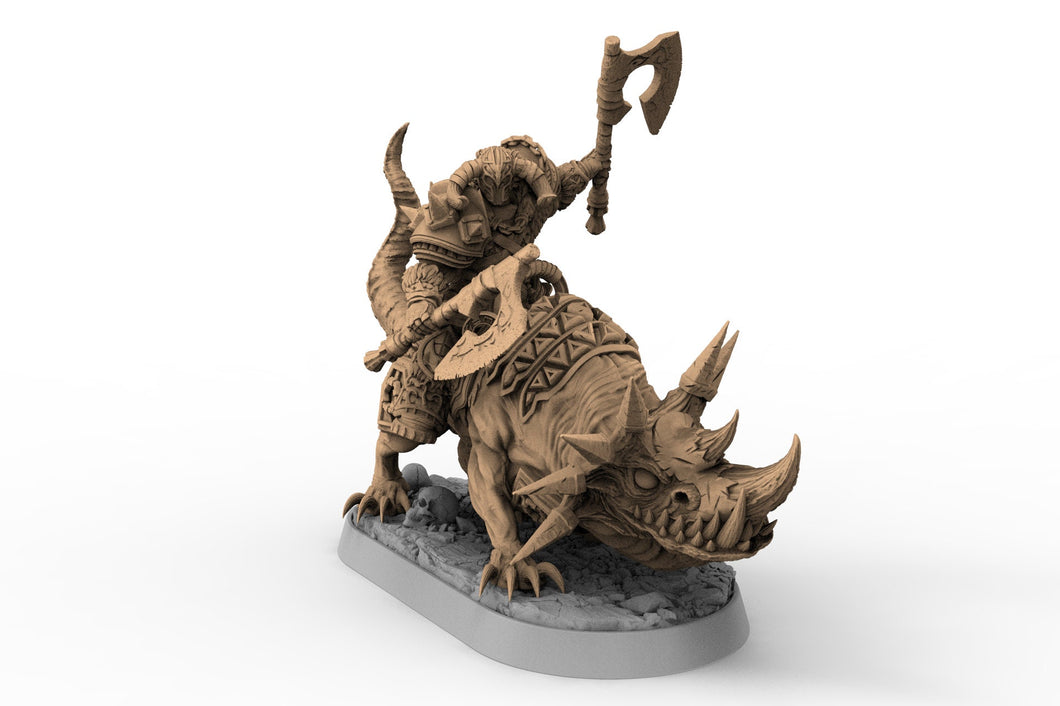 Wild hunters - Balthazar Doublefang on Horned Wolf, The Order of Greybone, daybreak miniatures