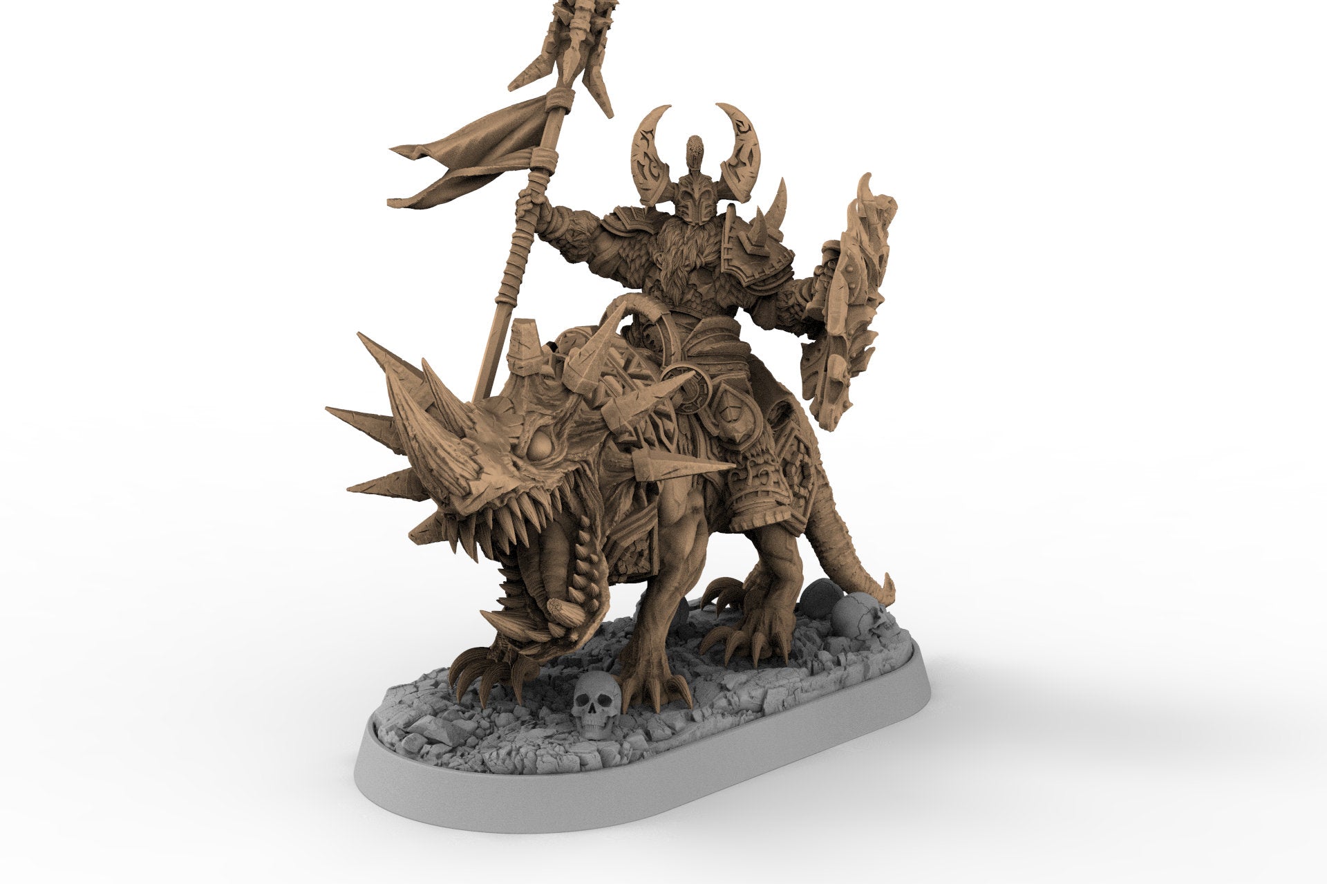 Wild hunters - Celestus Rhinefang on Horned Wolf, The Order of Greybone, daybreak miniatures