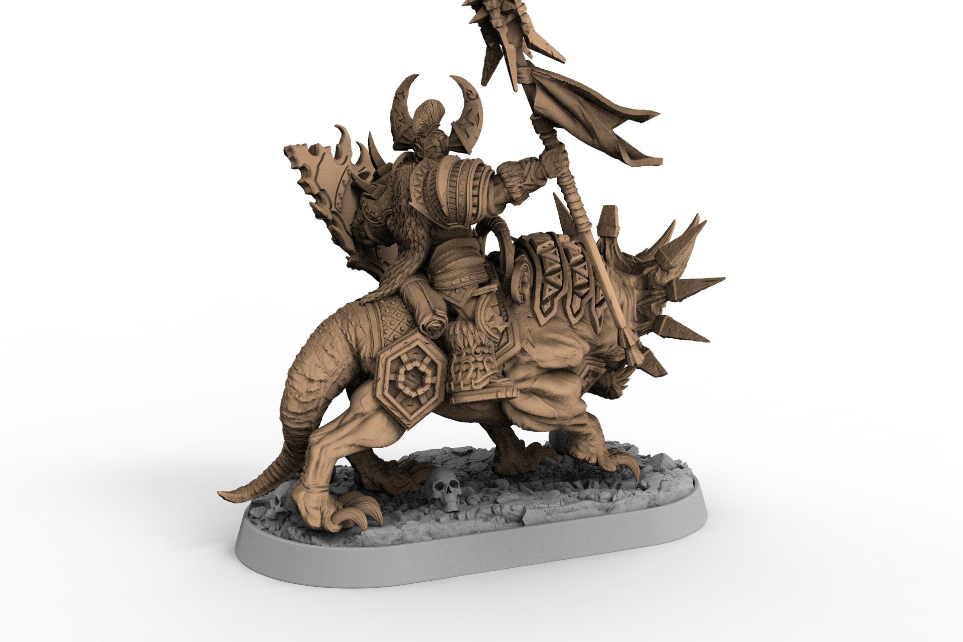 Wild hunters - Celestus Rhinefang on Horned Wolf, The Order of Greybone, daybreak miniatures