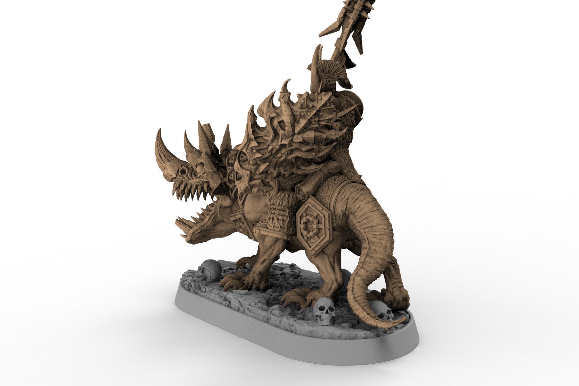 Wild hunters - Celestus Rhinefang on Horned Wolf, The Order of Greybone, daybreak miniatures