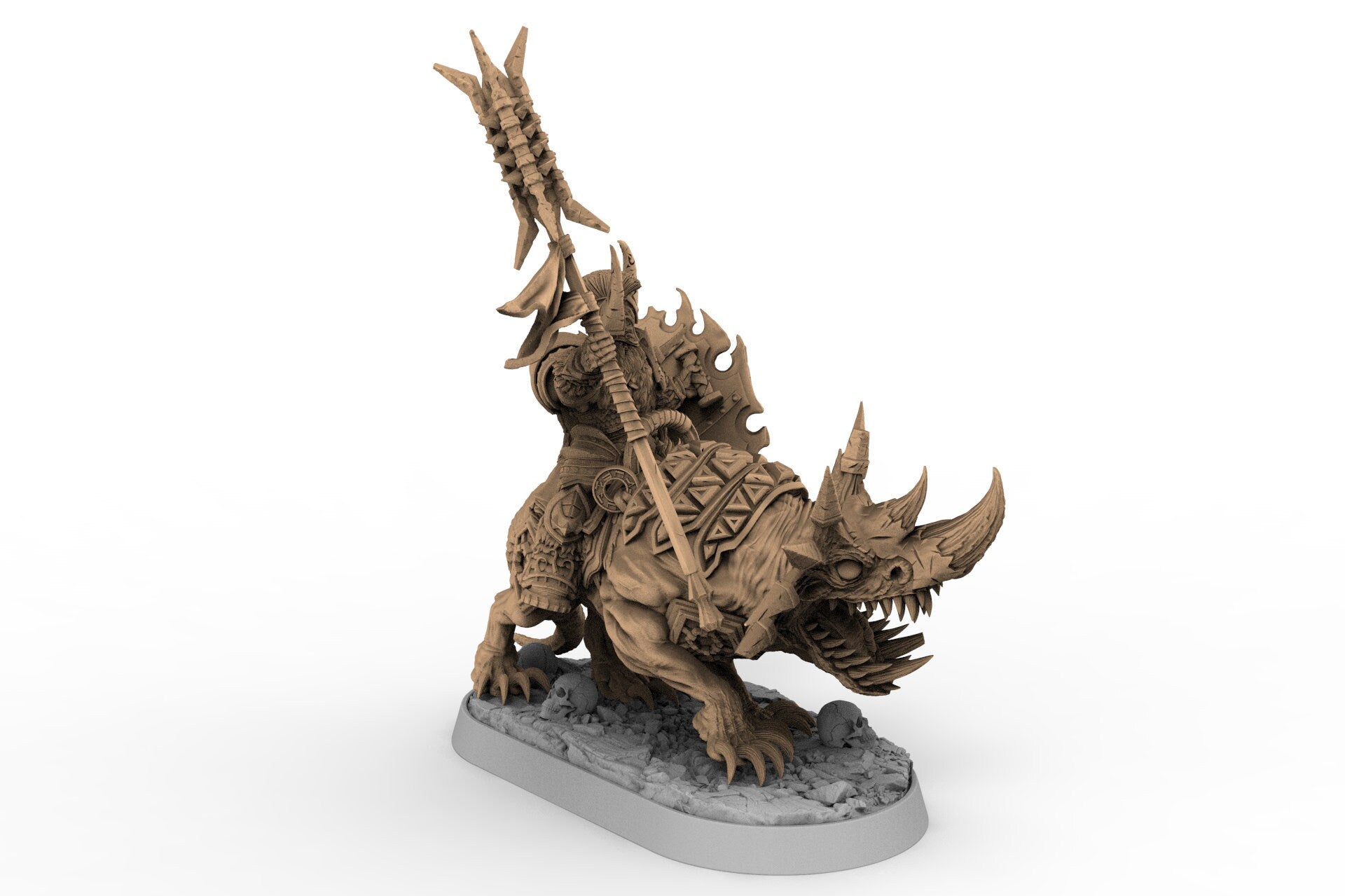 Wild hunters - Celestus Rhinefang on Horned Wolf, The Order of Greybone, daybreak miniatures