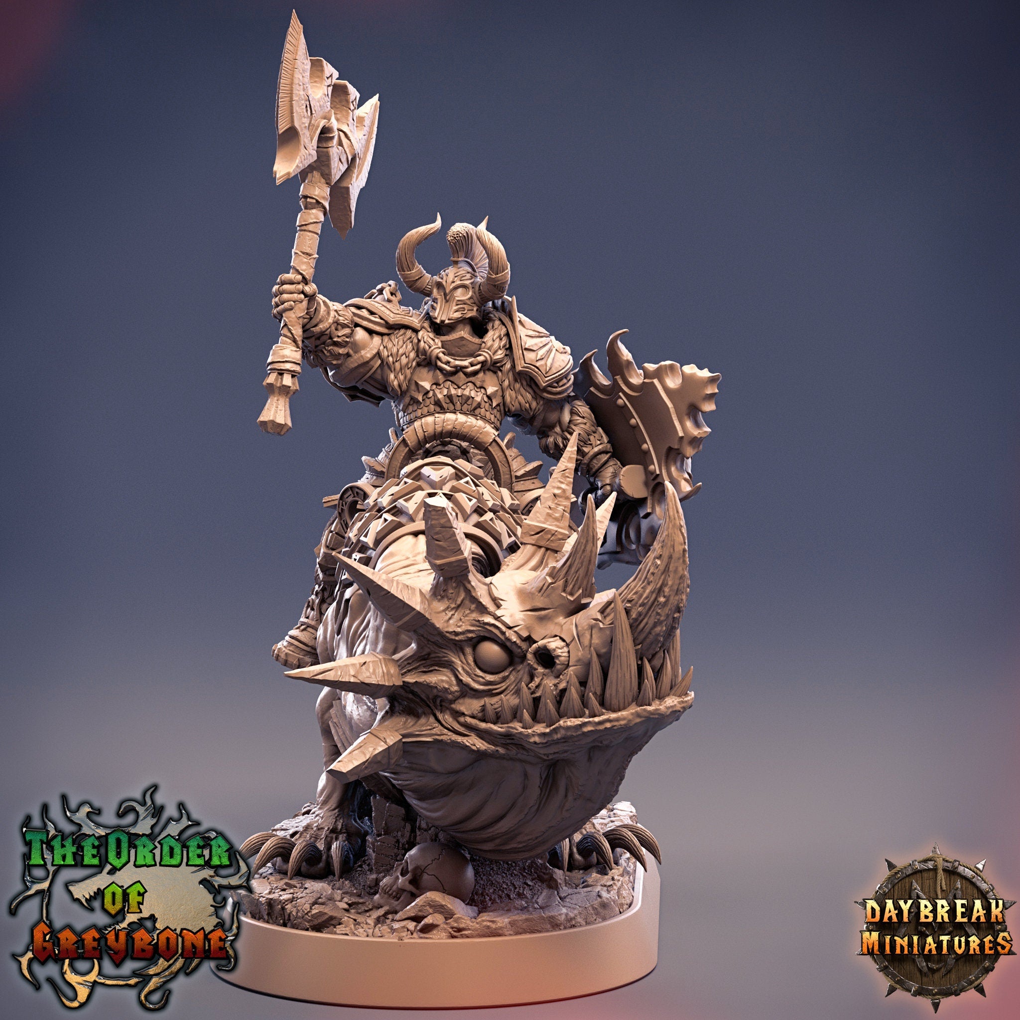 Wild hunters - Grand Duke Anton Liechtengruber on Horned Wolf, The Order of Greybone, daybreak miniatures