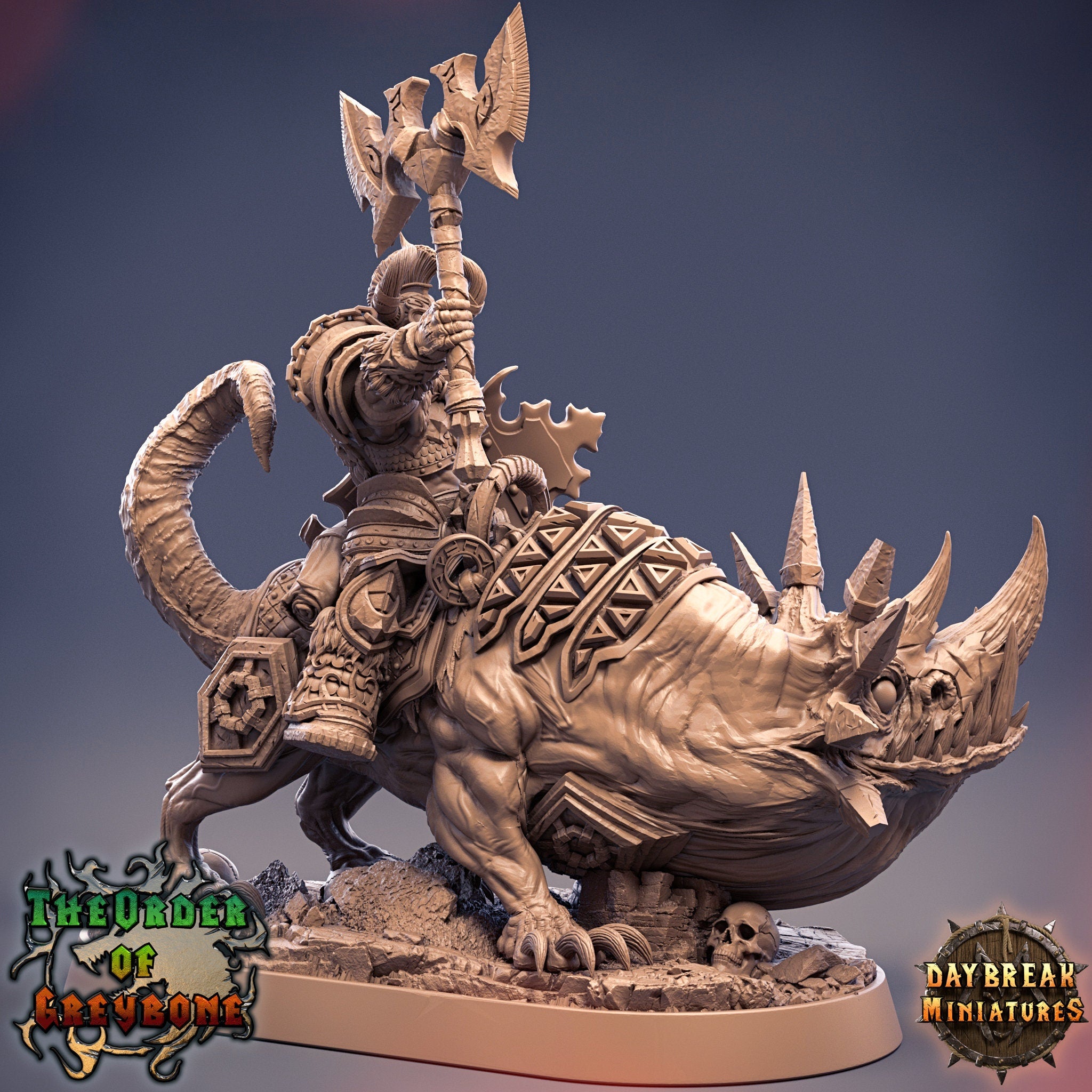 Wild hunters - Grand Duke Anton Liechtengruber on Horned Wolf, The Order of Greybone, daybreak miniatures