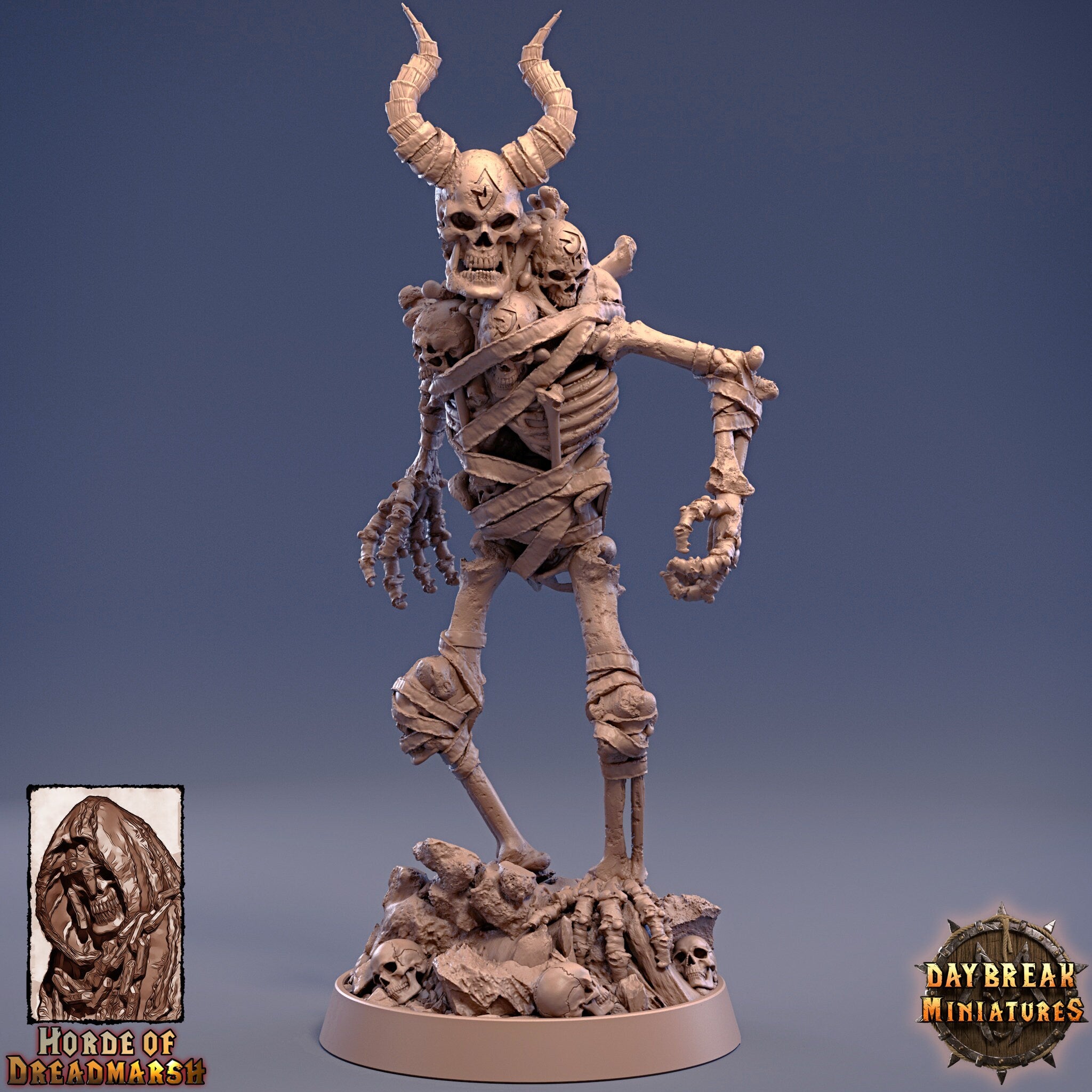 Undead - Lieutenant Marrowbone, The Unliving Horde of Dreadmarsh, daybreak miniatures, daybreak miniatures