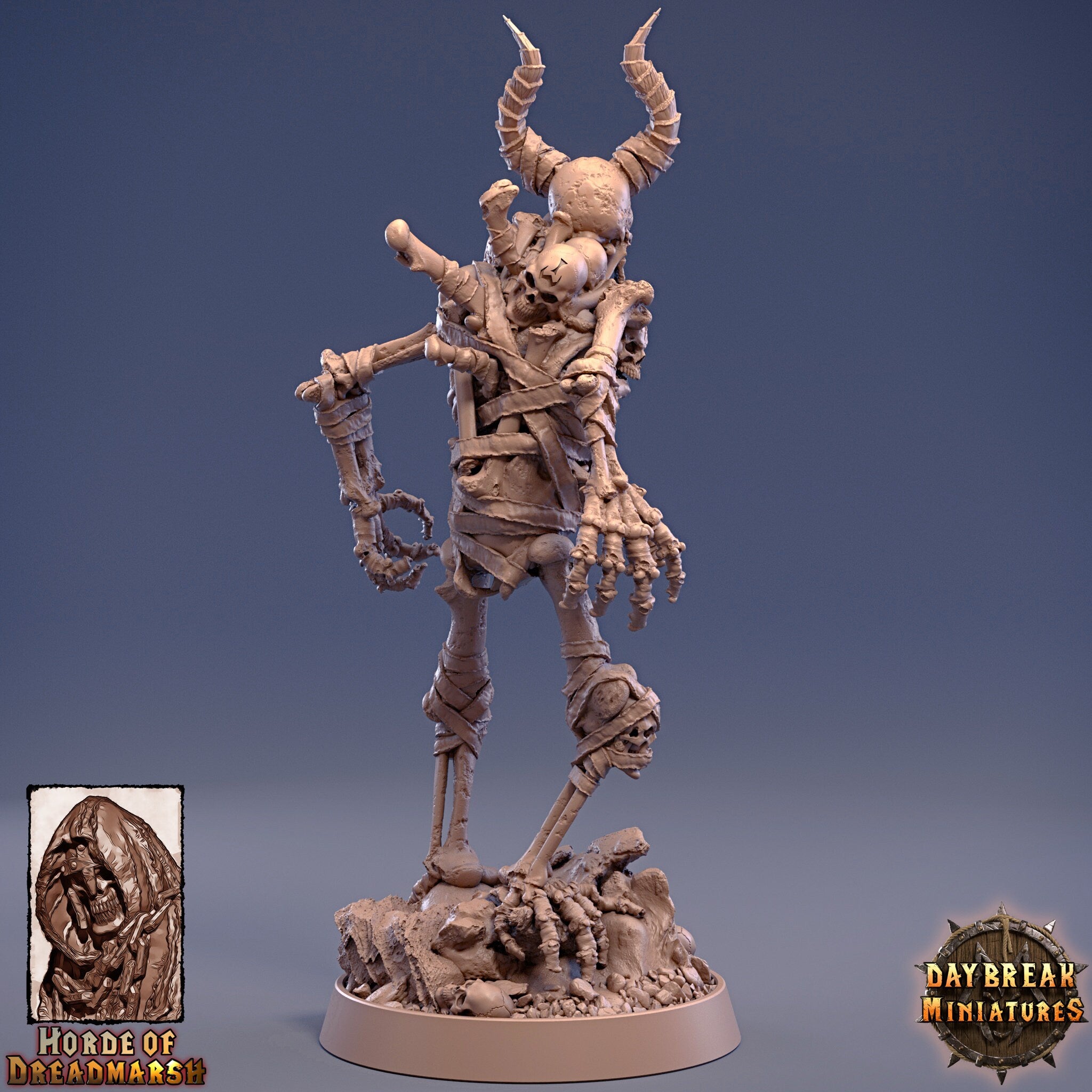 Undead - Lieutenant Marrowbone, The Unliving Horde of Dreadmarsh, daybreak miniatures, daybreak miniatures