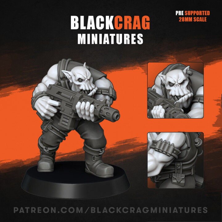 Green Skin - Orc Marauders Shooter Monopose Pack