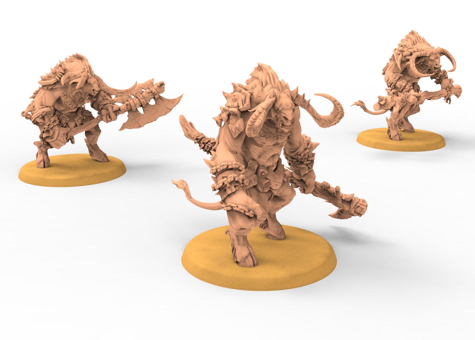 Beastmen - Squad of Demolisher Minotaurs Beastmen warriors of Chaos