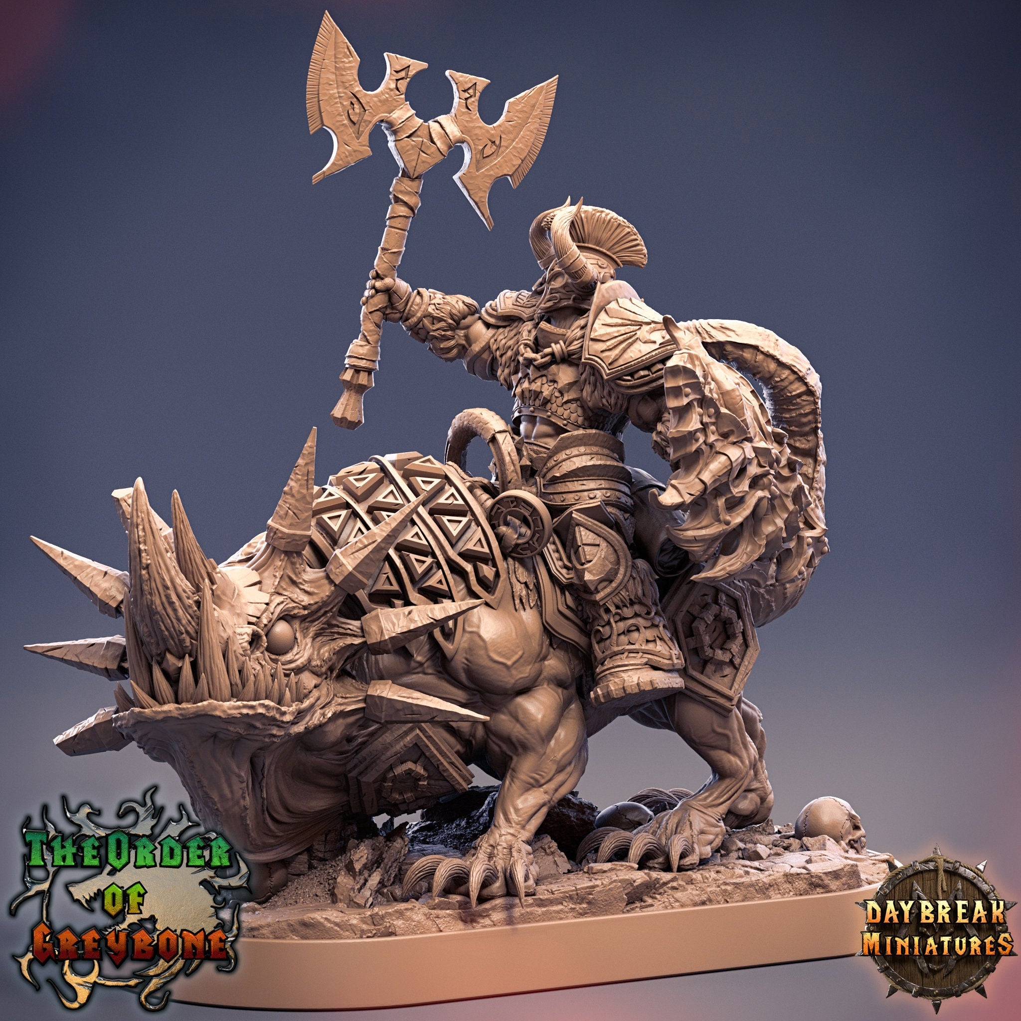 Wild hunters - Grand Duke Anton Liechtengruber on Horned Wolf, The Order of Greybone, daybreak miniatures