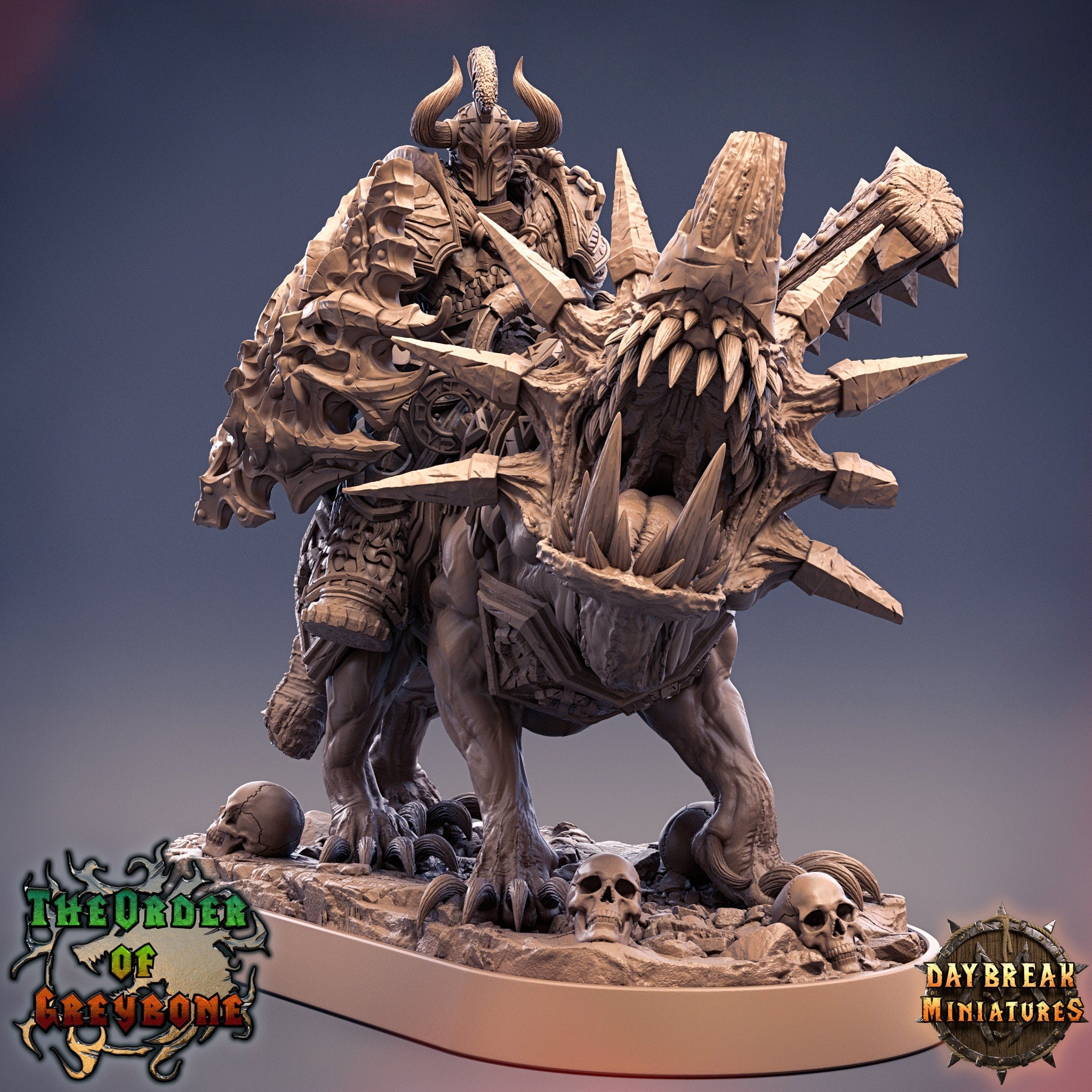 Wild hunters - Mattias von Derwent on Horned Wolf, The Order of Greybone, daybreak miniatures