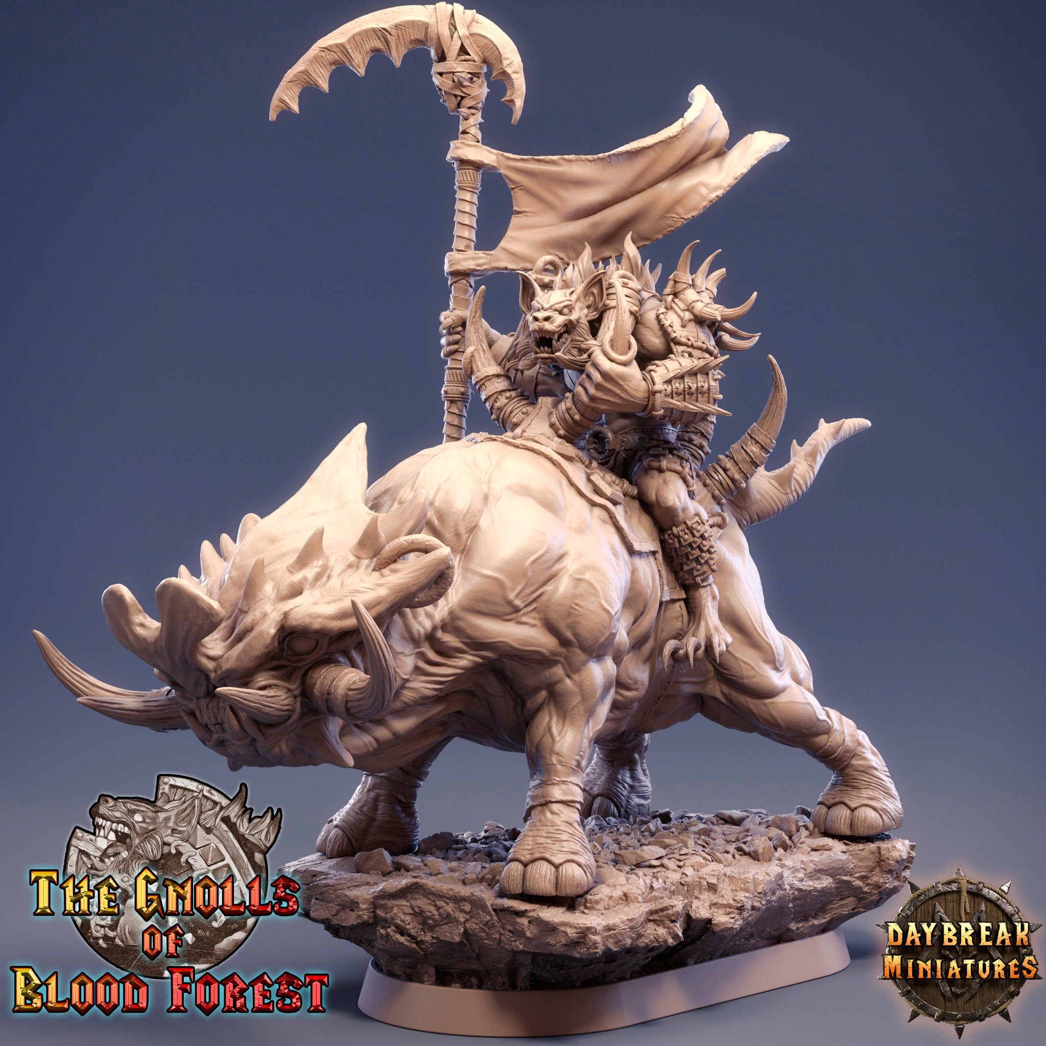 Uglo Cree on Grinderwulf, The Gnolls of Blood Forest, daybreak miniatures