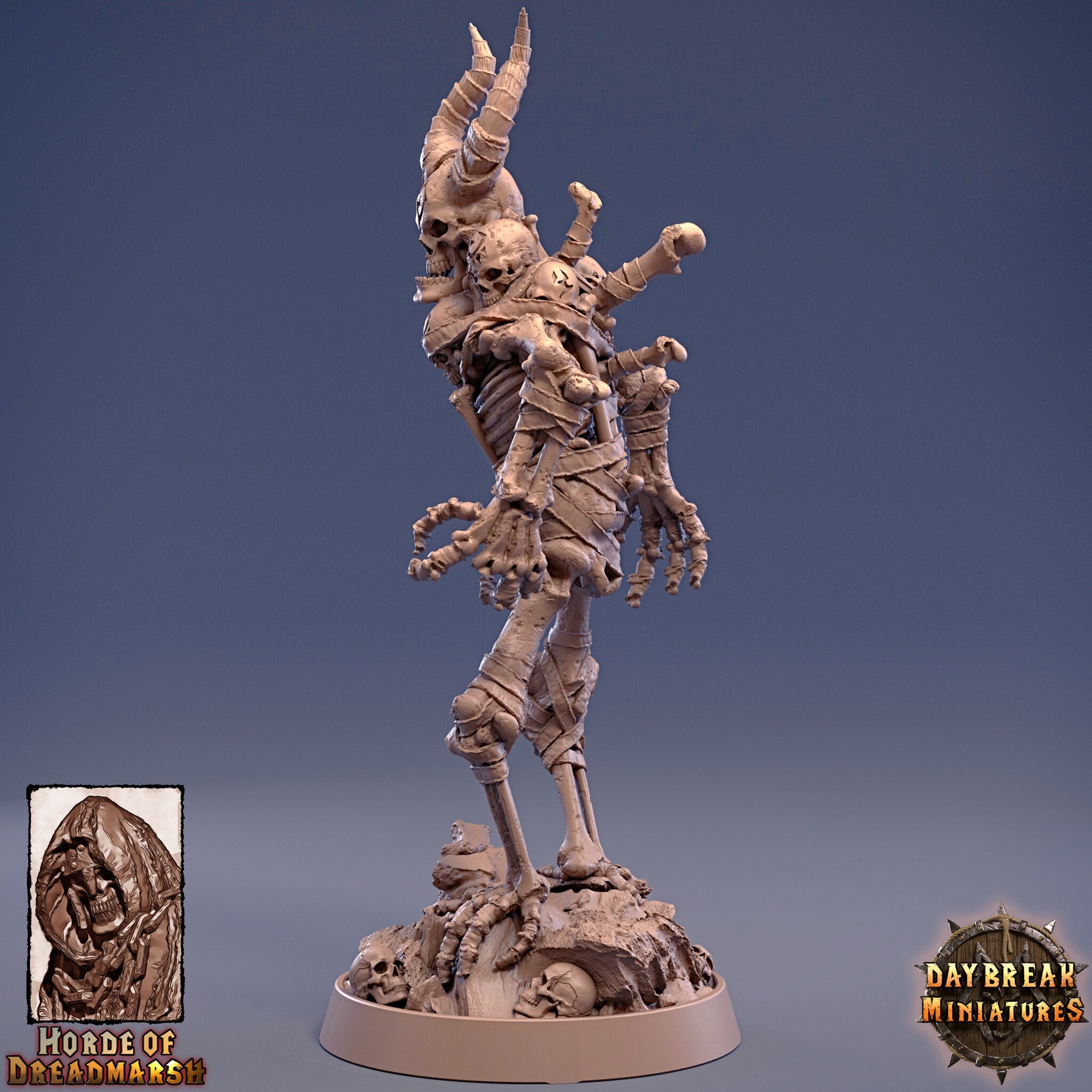 Undead - Lieutenant Marrowbone, The Unliving Horde of Dreadmarsh, daybreak miniatures, daybreak miniatures